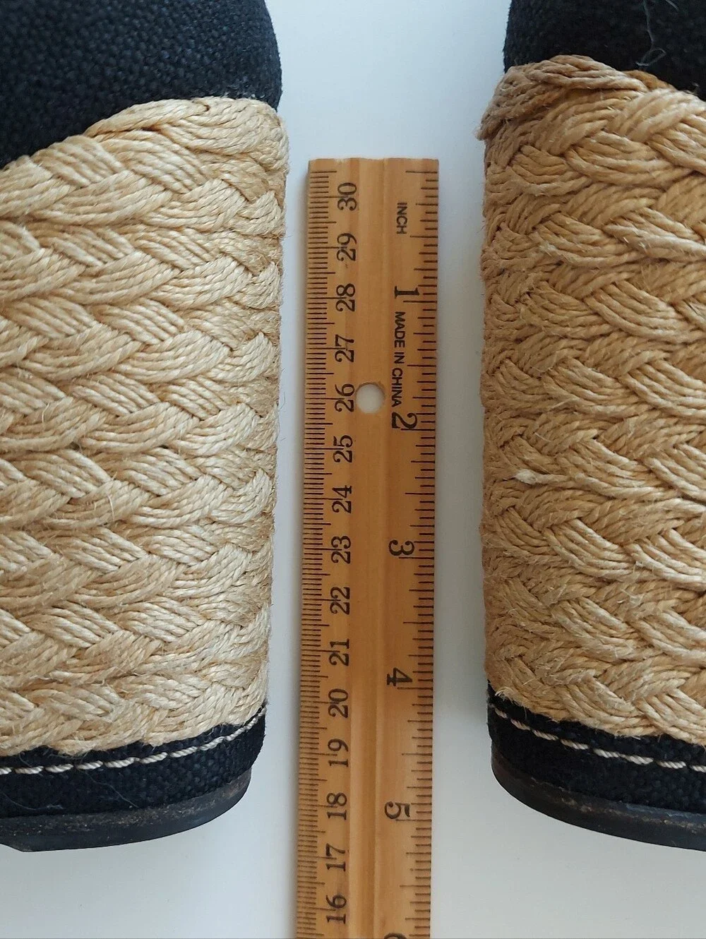Stuart Weitzman Black Wedge Espadrille Sandals with Ankle Buckle size 6.5
